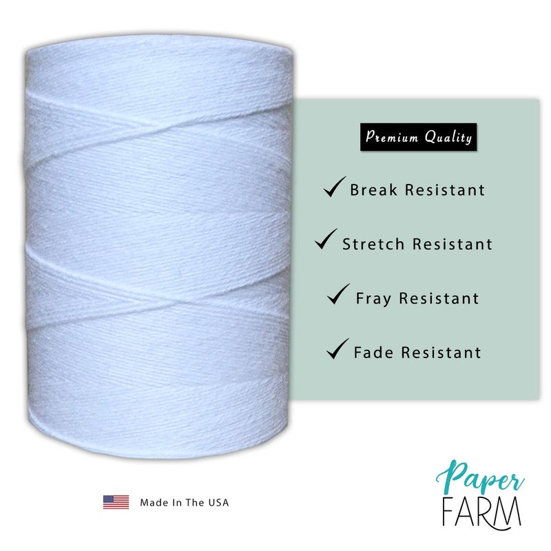 Paper Farm 100% Cotton Loom Warp Thread (Pure White), 8/4 Warp Yarn (800 Yards), Perfect for Weaving: Carpet, Tapestry, Rug, Blanket or Pattern - Warping Thread for Any Loom - Image 2